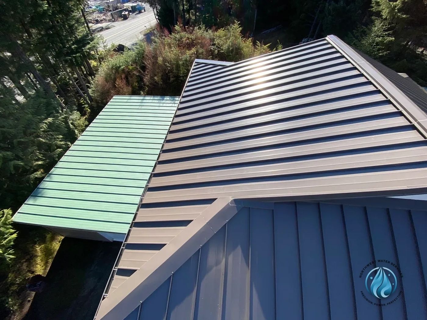 Metal roof panels cleaned